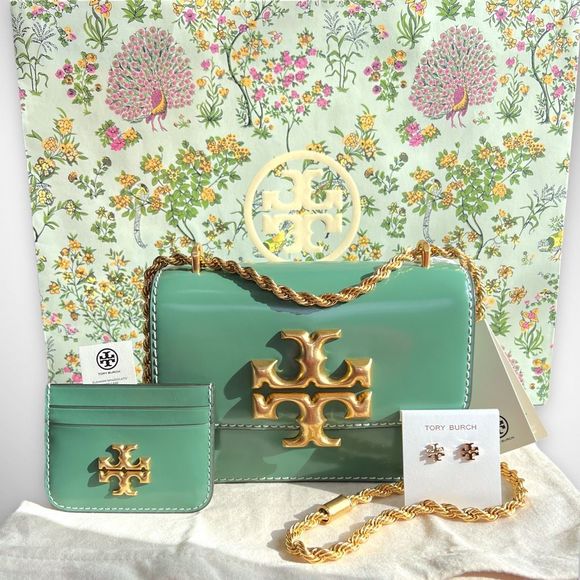 Tory Burch | Bags | Nwt Tory Burch Eleanor Spazzolato Shoulder Bag Card  Case Kira Studs 854 | Poshmark